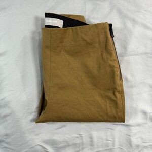 EVERLANE High Waisted Side Zip Stretch Cropped Pants Women's 0 Tan Career
